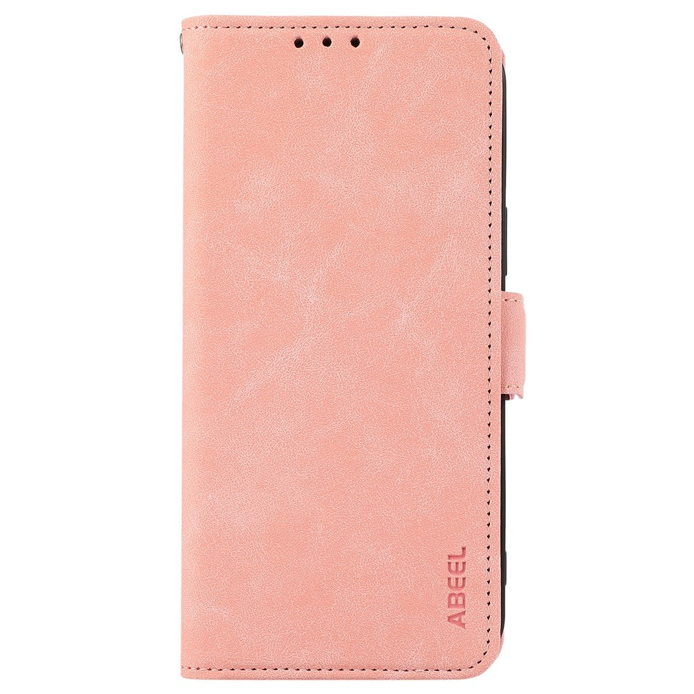 ABEEL For Motorola Edge 70 5G Case PU Leather Folio Stand View RFID Blocking Phone Cover - Pink