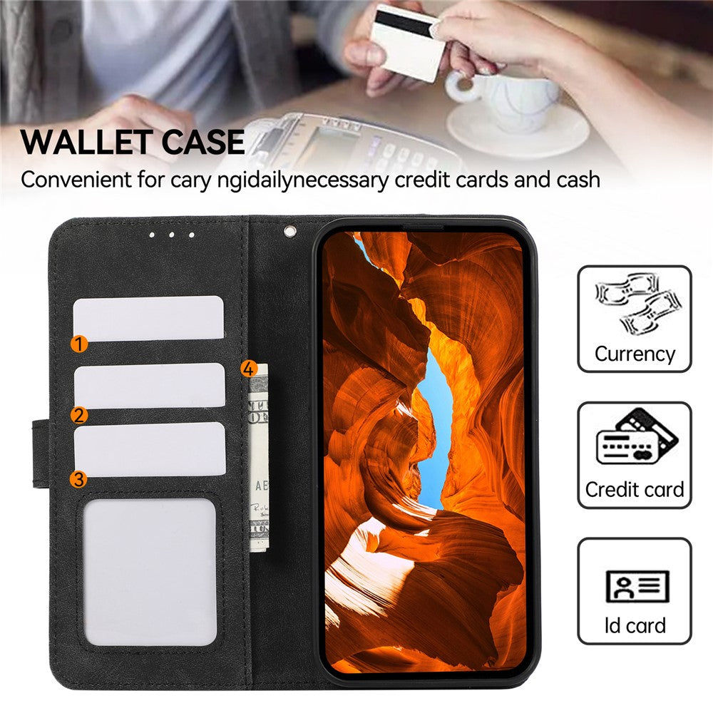 ABEEL For Motorola Edge 70 5G Case Color Splicing Leather Flip Phone Cover RFID Blocking - Black