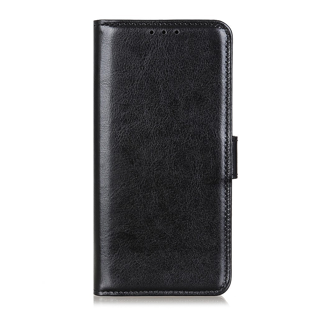 For Motorola Edge 70 5G Case Crazy Horse Texture PU Leather Phone Stand Cover - Black