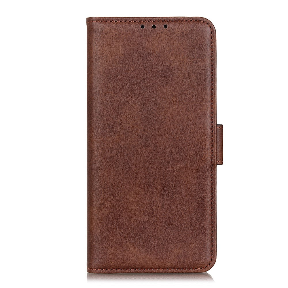 For Motorola Edge 70 5G Case Stand Cowhide Texture PU Leather Phone Cover - Brown