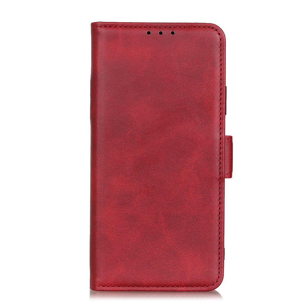 For Motorola Edge 70 5G Case Stand Cowhide Texture PU Leather Phone Cover - Red