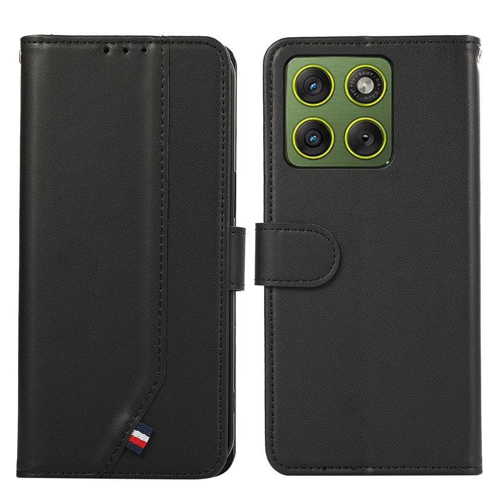 For Motorola Edge 70 5G Case RFID Blocking Flip Leather Phone Cover - Black