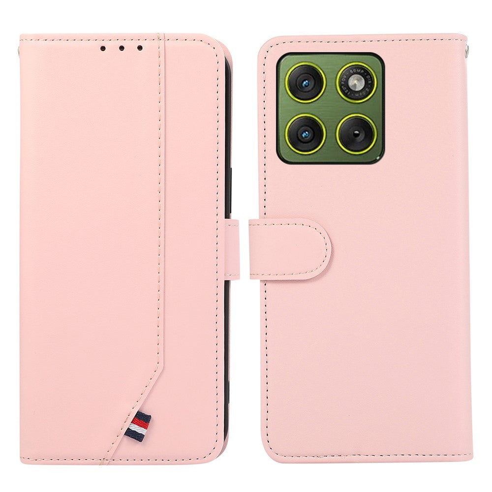 For Motorola Edge 70 5G Case RFID Blocking Flip Leather Phone Cover - Pink