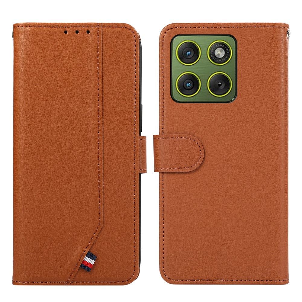 For Motorola Edge 70 5G Case RFID Blocking Flip Leather Phone Cover - Brown