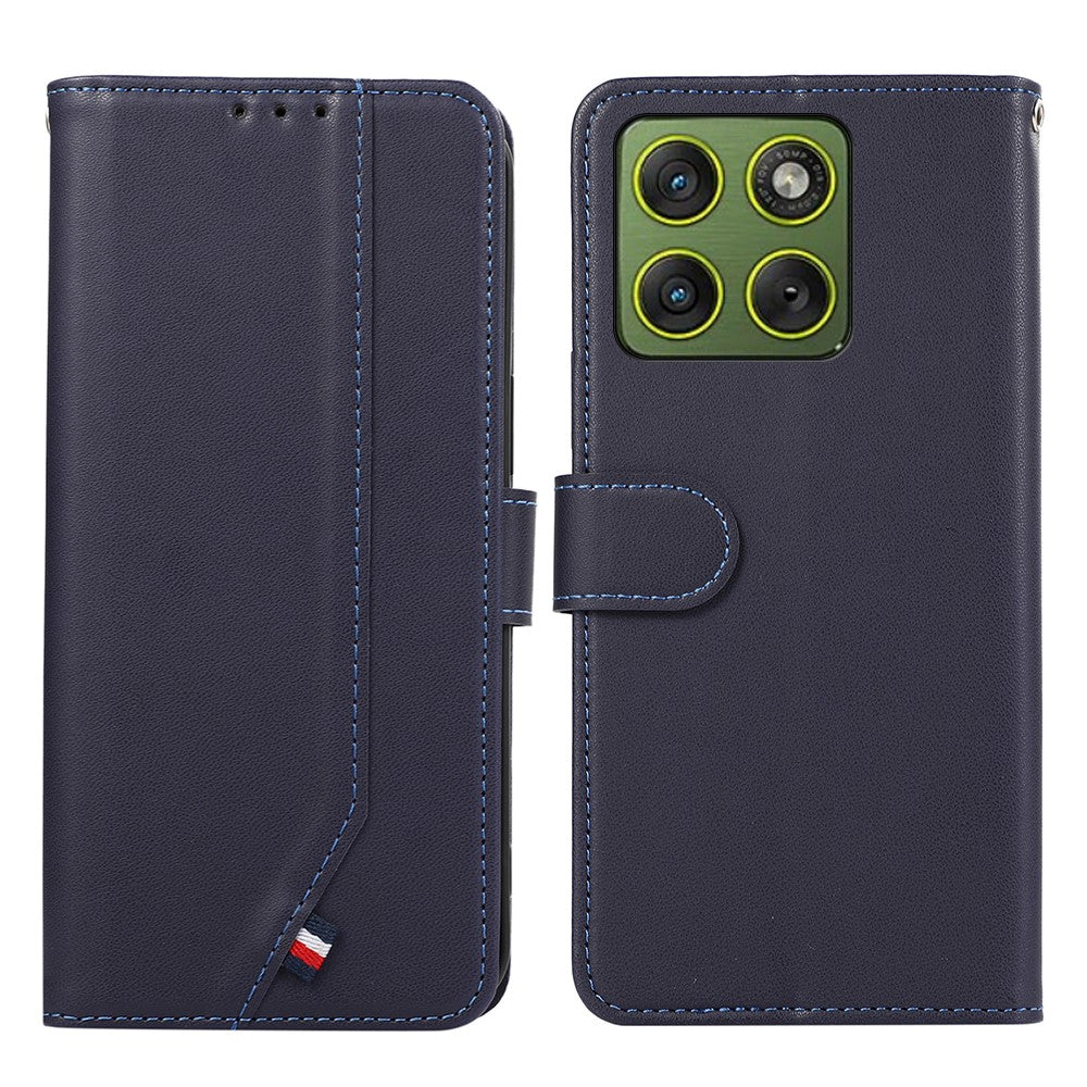 For Motorola Edge 70 5G Case RFID Blocking Flip Leather Phone Cover - Blue