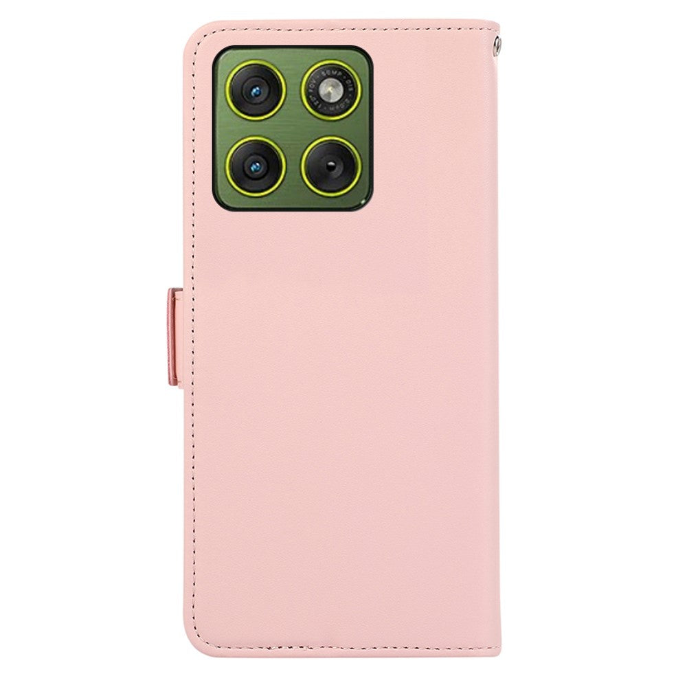 ABEEL For Motorola Edge 70 5G Case Leather Phone Cover with RFID Blocking Wallet - Pink