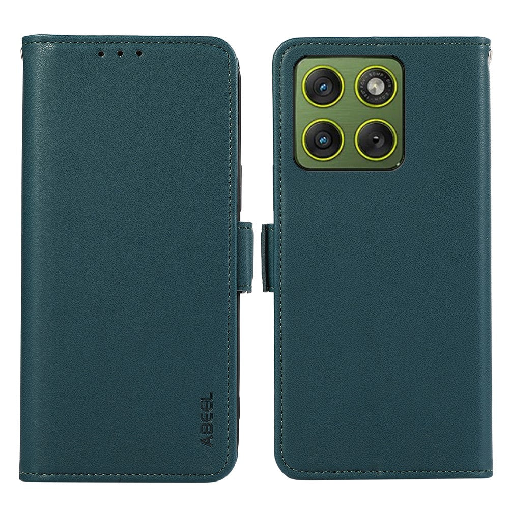 ABEEL For Motorola Edge 70 5G Case Leather Phone Cover with RFID Blocking Wallet - Green