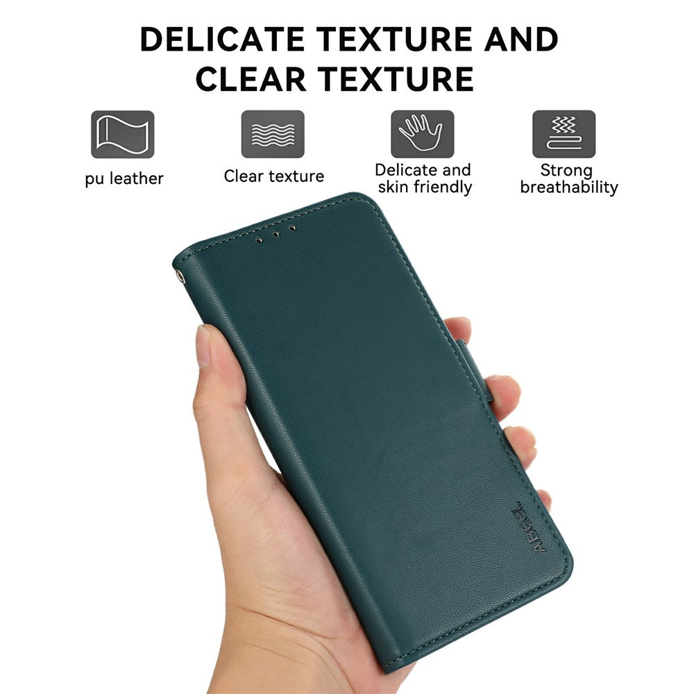 ABEEL For Motorola Edge 70 5G Case Leather Phone Cover with RFID Blocking Wallet - Green