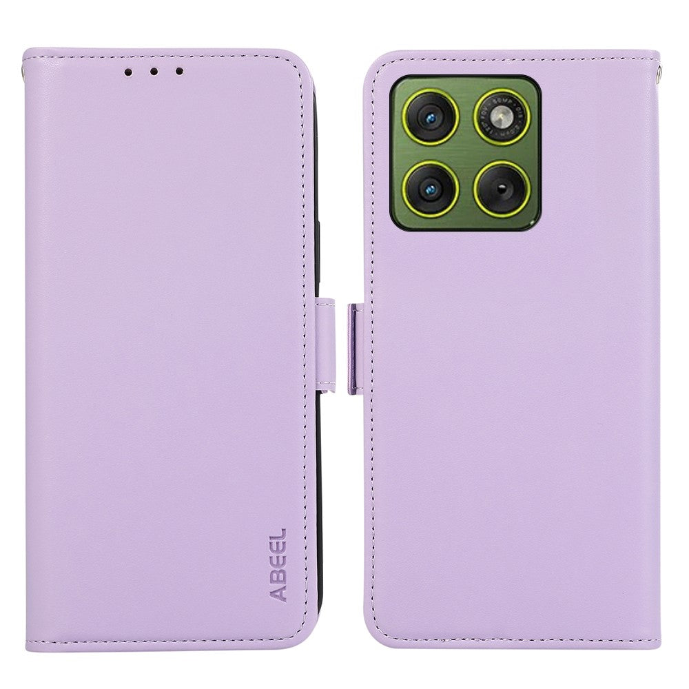 ABEEL For Motorola Edge 70 5G Case Leather Phone Cover with RFID Blocking Wallet - Purple