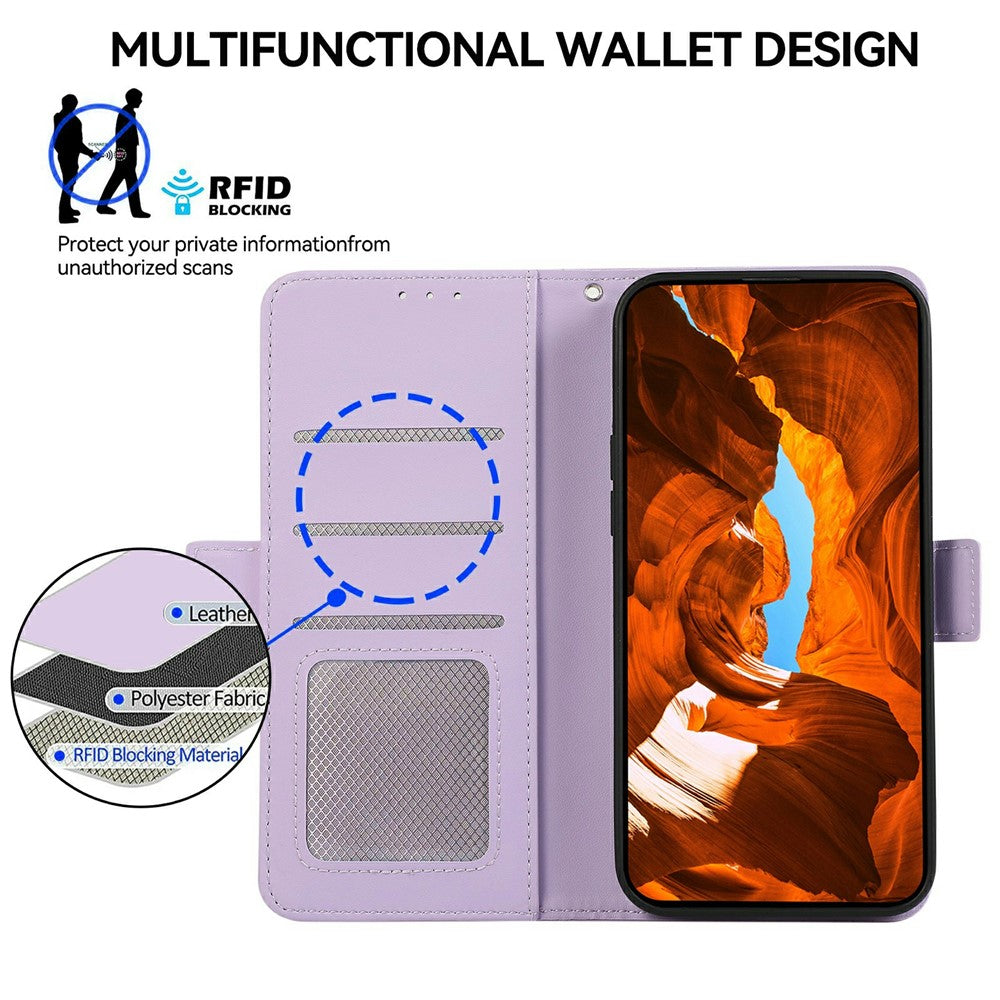 ABEEL For Motorola Edge 70 5G Case Leather Phone Cover with RFID Blocking Wallet - Purple