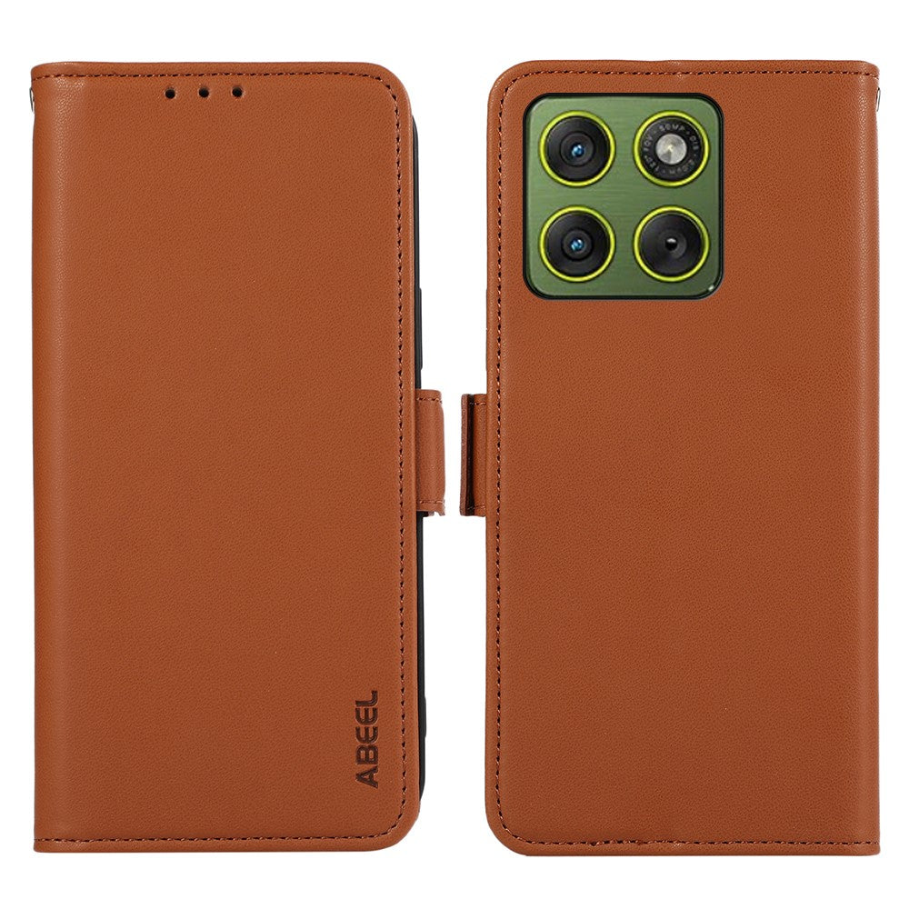 ABEEL For Motorola Edge 70 5G Case Leather Phone Cover with RFID Blocking Wallet - Brown