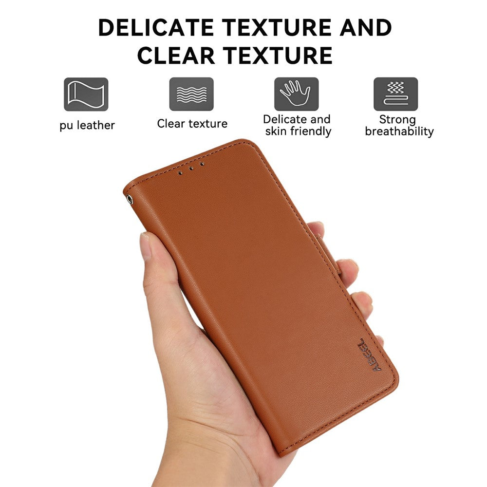 ABEEL For Motorola Edge 70 5G Case Leather Phone Cover with RFID Blocking Wallet - Brown