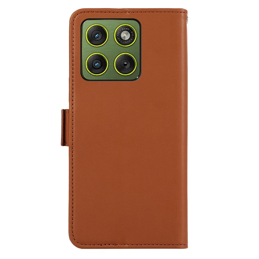 ABEEL For Motorola Edge 70 5G Case Leather Phone Cover with RFID Blocking Wallet - Brown