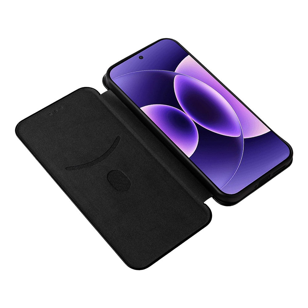 For Xiaomi 17 Pro Max Case Carbon Fiber Texture Drop-Proof PU Leather Phone Cover - Black