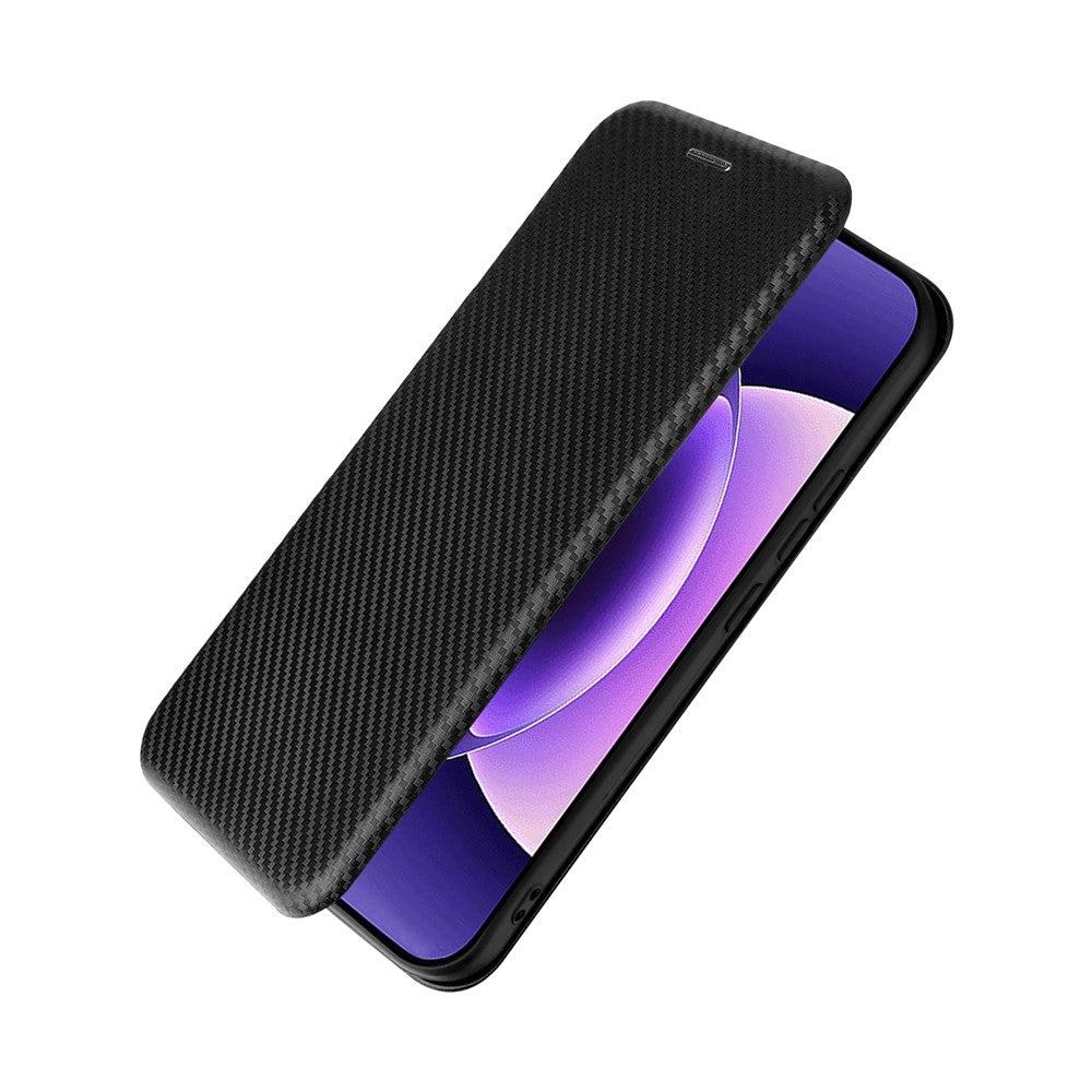 For Xiaomi 17 Pro Max Case Carbon Fiber Texture Drop-Proof PU Leather Phone Cover - Black
