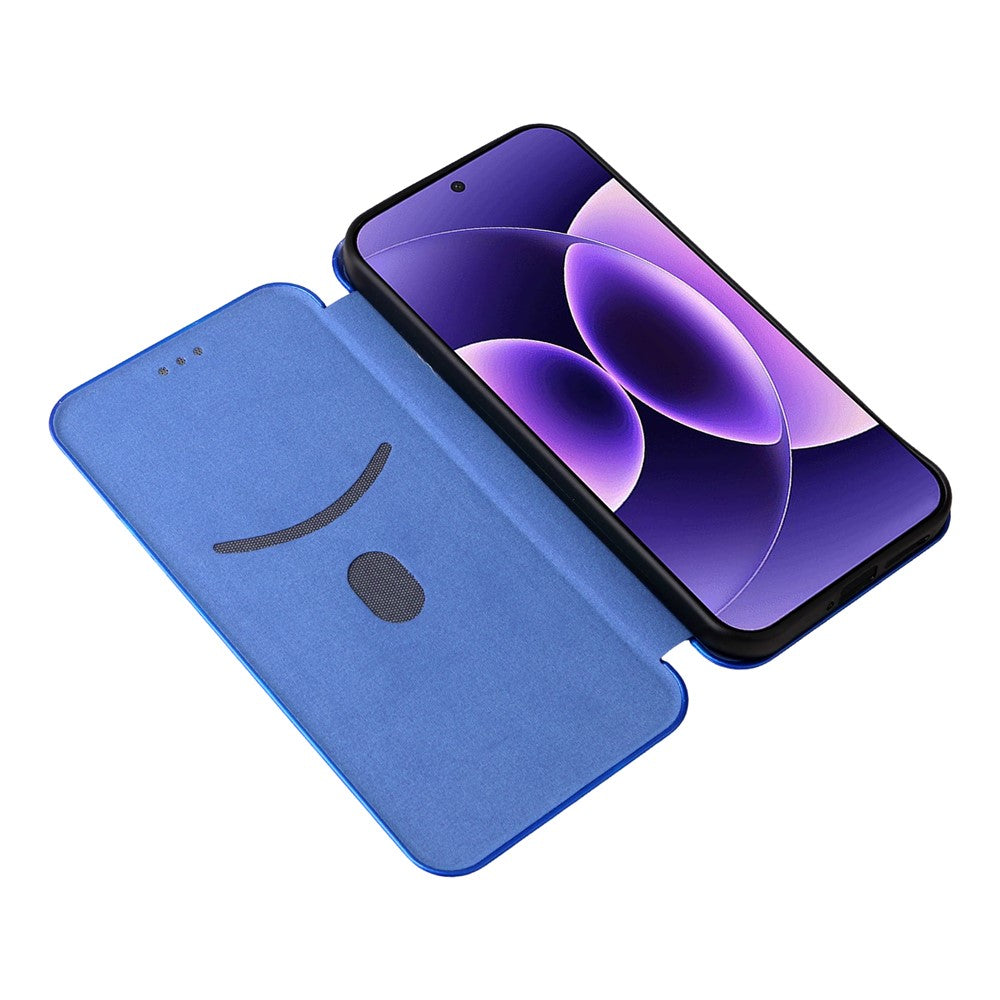 For Xiaomi 17 Pro Max Case Carbon Fiber Texture Drop-Proof PU Leather Phone Cover - Blue