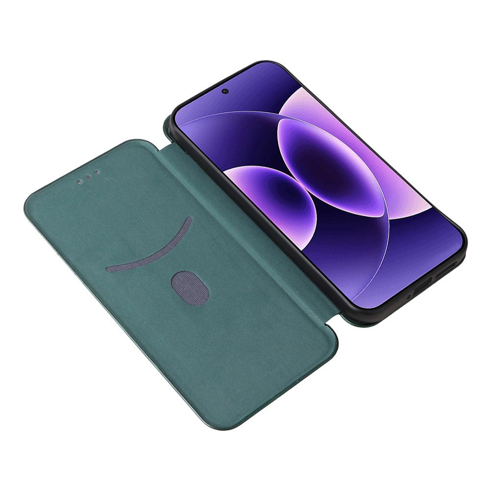 For Xiaomi 17 Pro Max Case Carbon Fiber Texture Drop-Proof PU Leather Phone Cover - Green