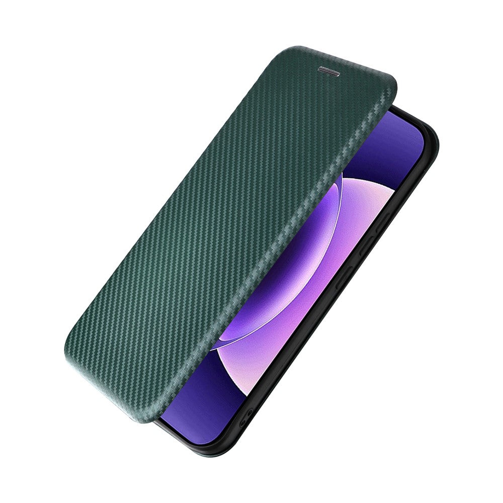 For Xiaomi 17 Pro Max Case Carbon Fiber Texture Drop-Proof PU Leather Phone Cover - Green