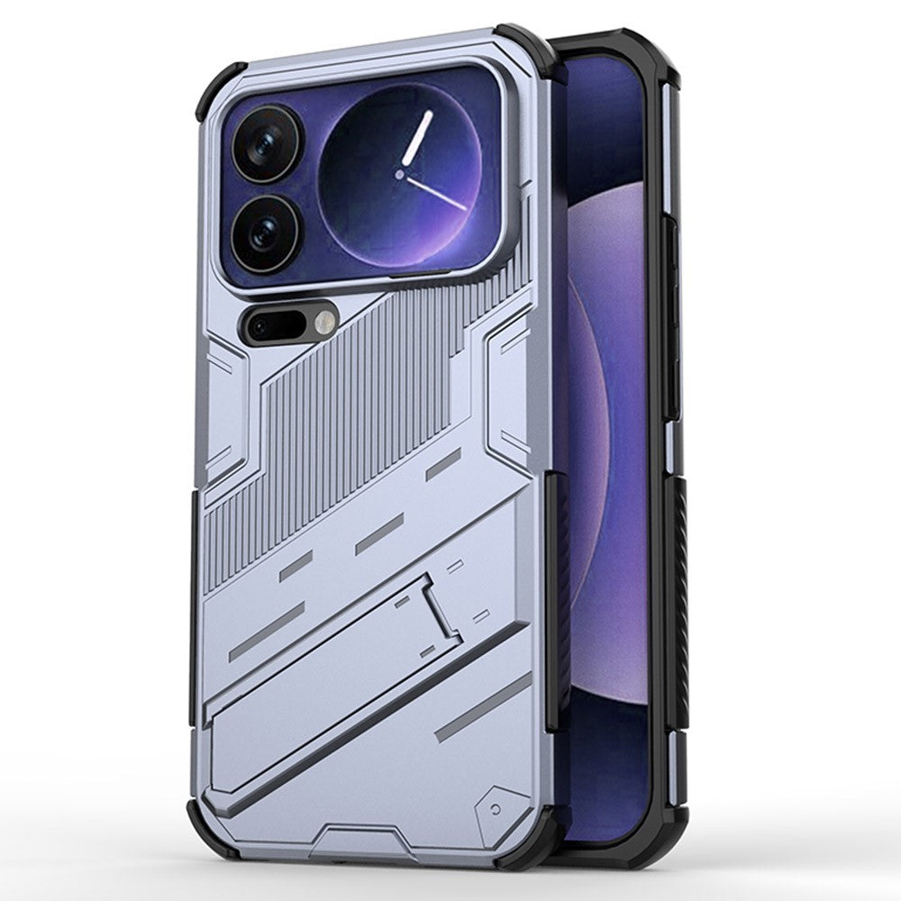 For Xiaomi 17 Pro Max Case PC + TPU Shockproof Phone Cover with Kickstand - Grey