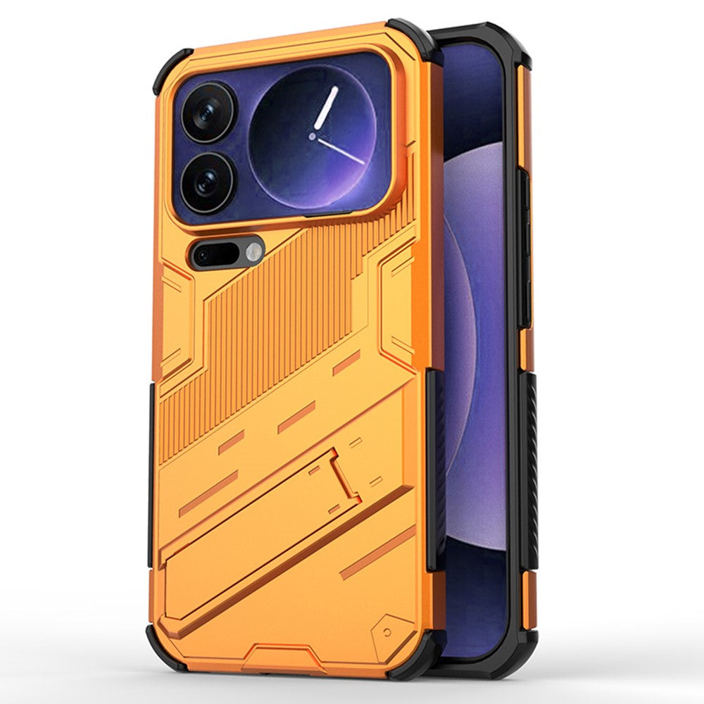 For Xiaomi 17 Pro Max Case PC + TPU Shockproof Phone Cover with Kickstand - Orange