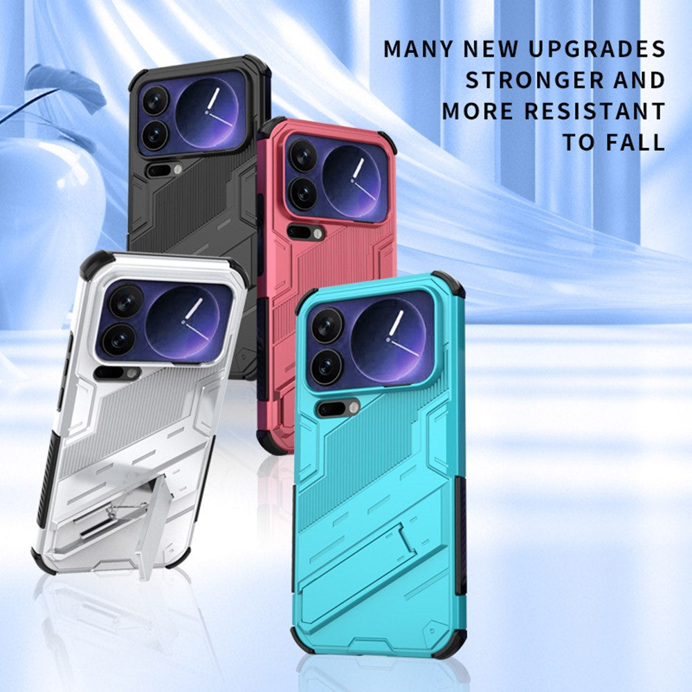 For Xiaomi 17 Pro Max Case PC + TPU Shockproof Phone Cover with Kickstand - Red