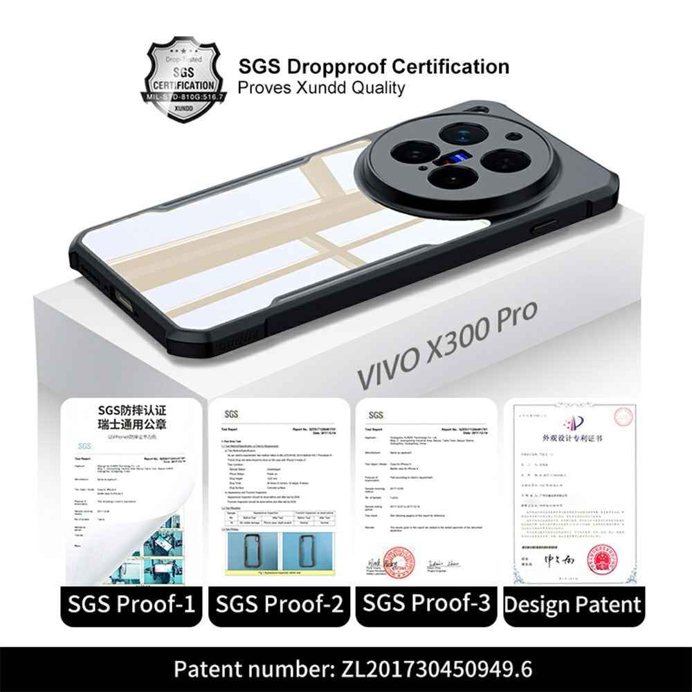 XUNDD For vivo X300 Pro 5G Case Dropproof TPU + Acrylic Clear Back Phone Cover