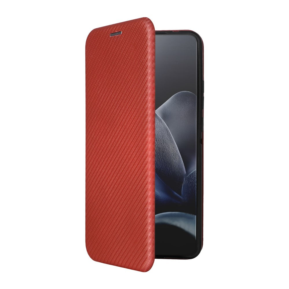 For Motorola Edge 70 5G Case Carbon Fiber Texture Drop-Proof PU Leather Phone Cover - Brown