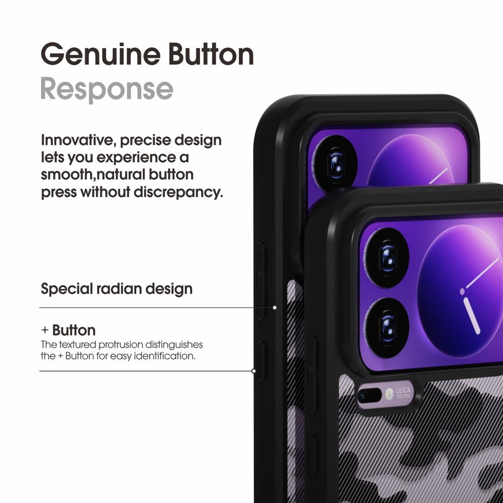 IBMRS For Xiaomi 17 Pro Max Case Soft TPU Frame Hard PC Back Anti-Fall Phone Cover - Grid Camouflage