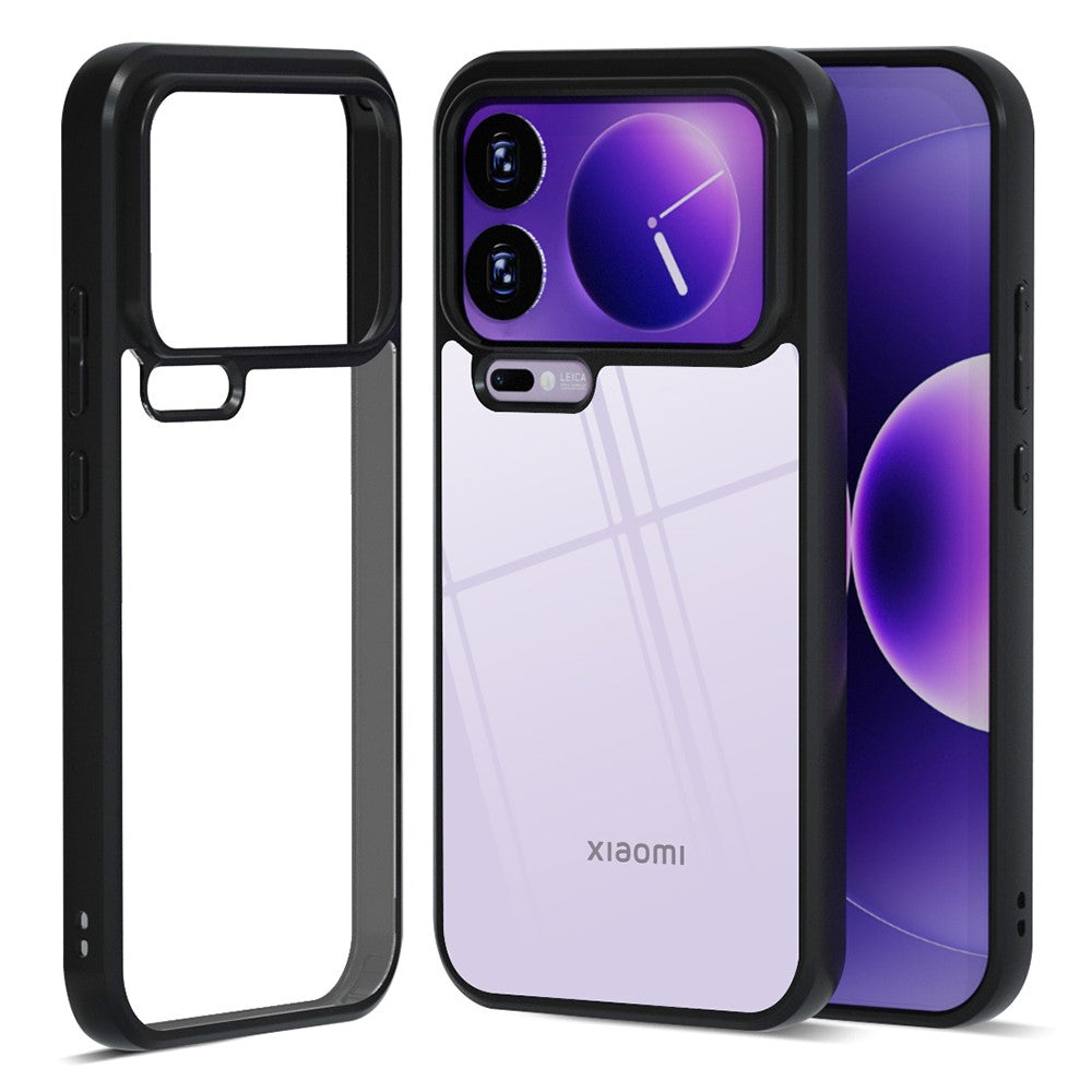 IBMRS For Xiaomi 17 Pro Max Case Soft TPU Frame Hard PC Back Anti-Fall Phone Cover - Transparent Black