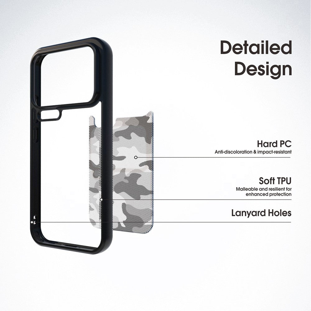 IBMRS For Xiaomi 17 Pro Max Case Soft TPU Frame Hard PC Back Anti-Fall Phone Cover - Matte Black