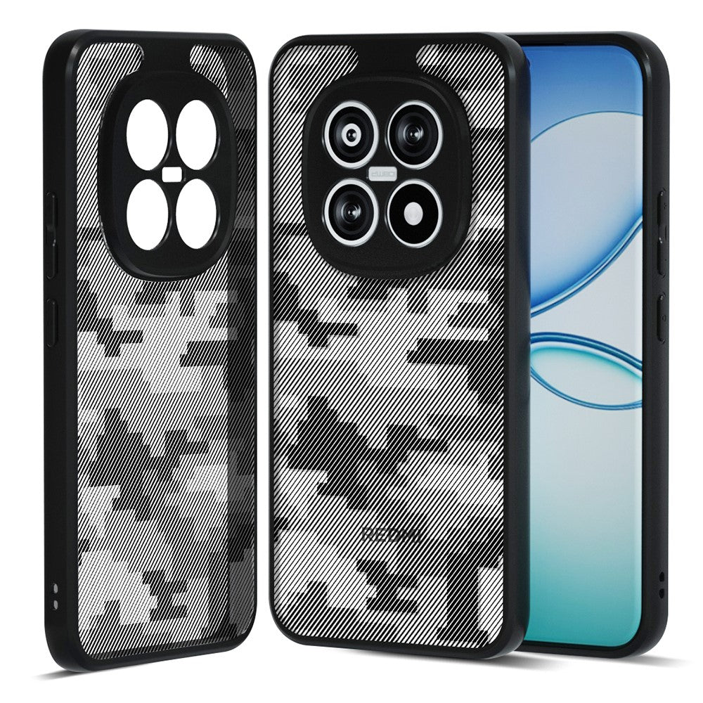 IBMRS For Xiaomi Poco M8 Pro 5G / Redmi Note 15 Pro+ 5G (Global) Case Soft TPU Frame Hard PC Back Anti-Fall Phone Cover - Grid Camouflage
