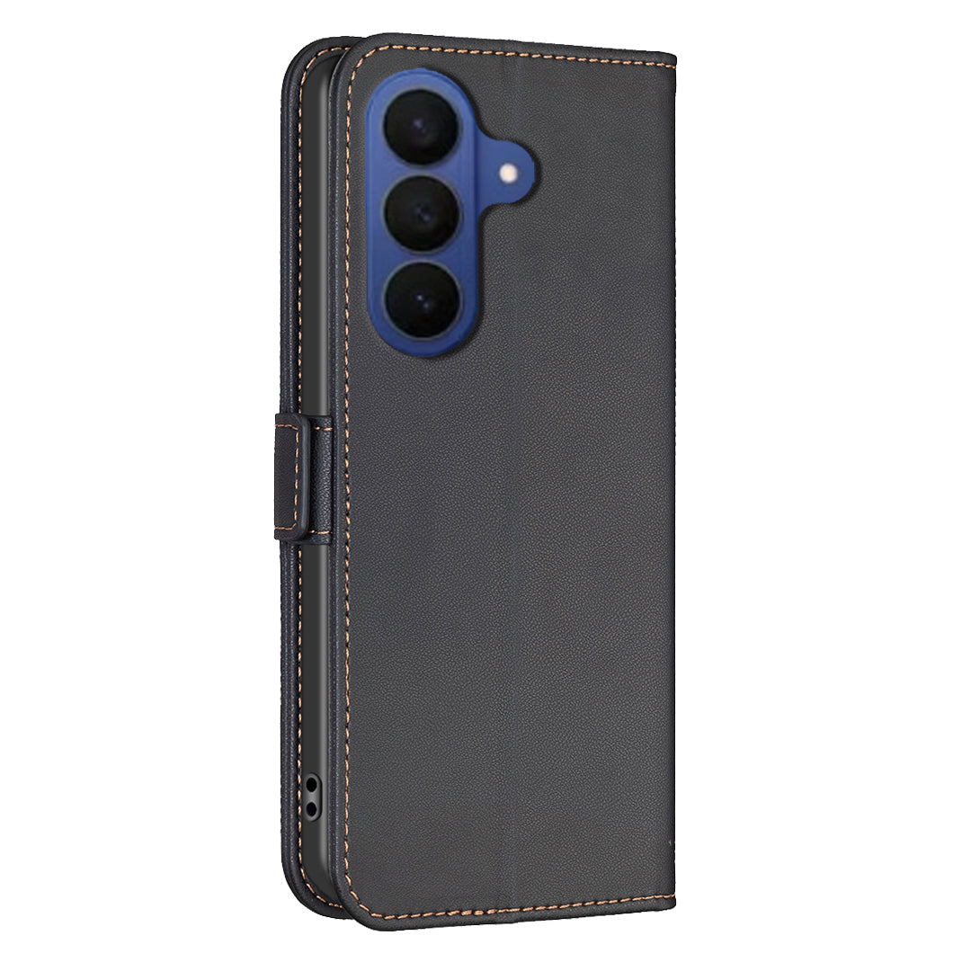 For Samsung Galaxy A57 5G Case BINFEN COLOR BF31  PU Leather Flip Folio Phone Wallet Cover - Black