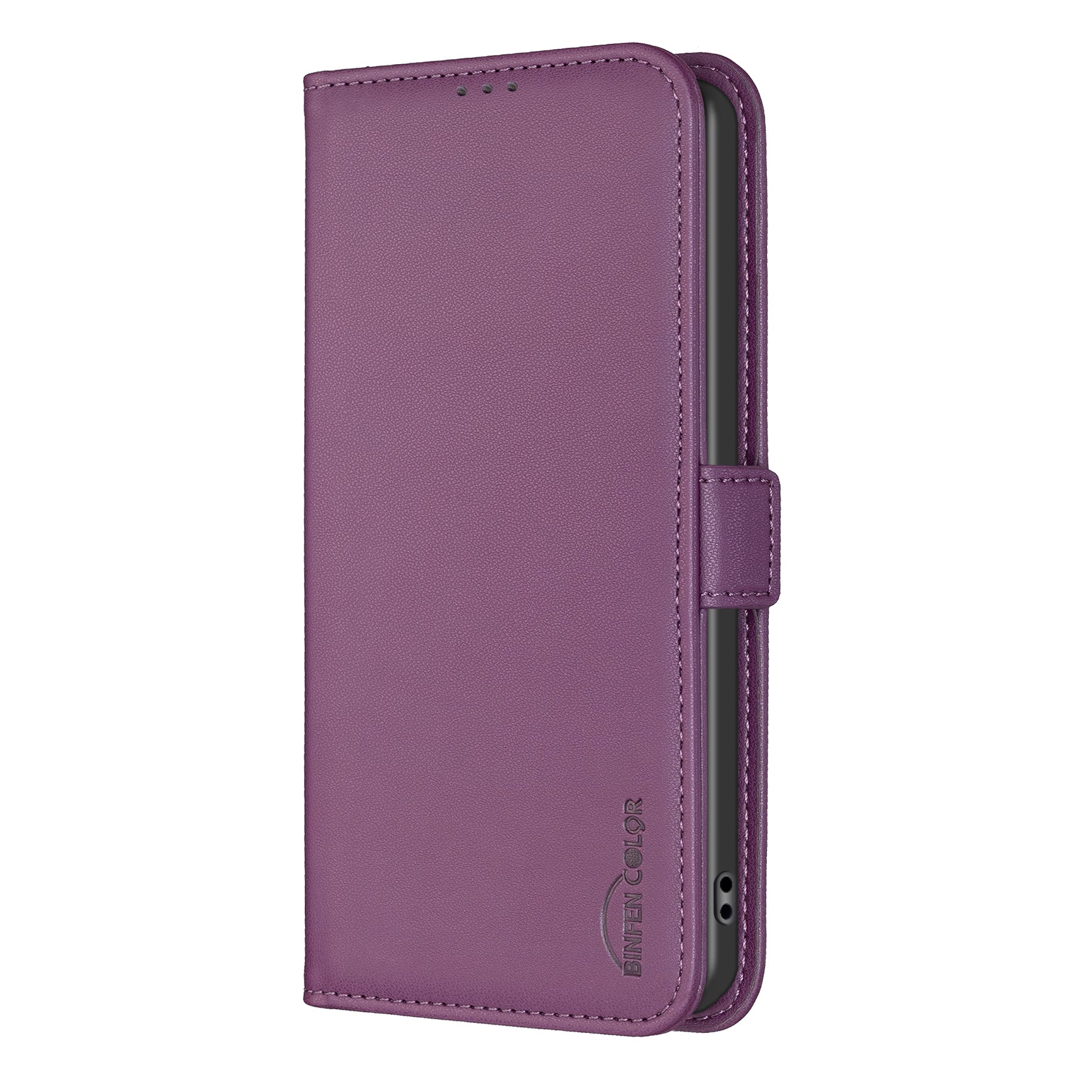 For Samsung Galaxy A57 5G Case BINFEN COLOR BF31  PU Leather Flip Folio Phone Wallet Cover - Dark Purple