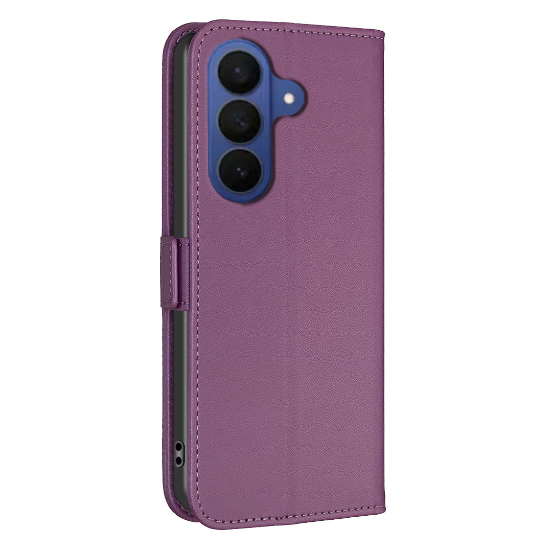 For Samsung Galaxy A57 5G Case BINFEN COLOR BF31  PU Leather Flip Folio Phone Wallet Cover - Dark Purple