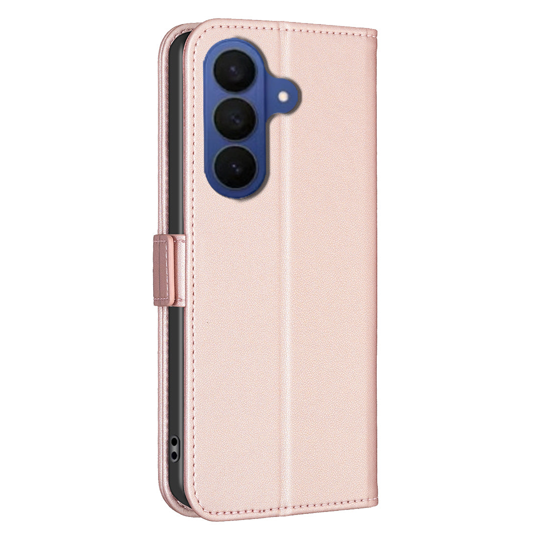 For Samsung Galaxy A57 5G Case BINFEN COLOR BF31  PU Leather Flip Folio Phone Wallet Cover - Pink