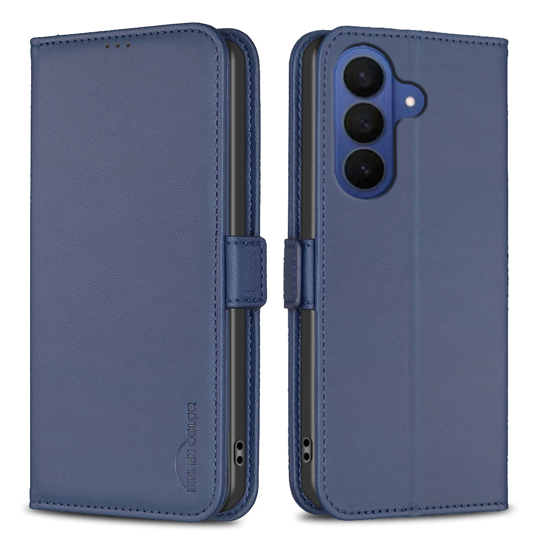 For Samsung Galaxy A57 5G Case BINFEN COLOR BF31  PU Leather Flip Folio Phone Wallet Cover - Blue