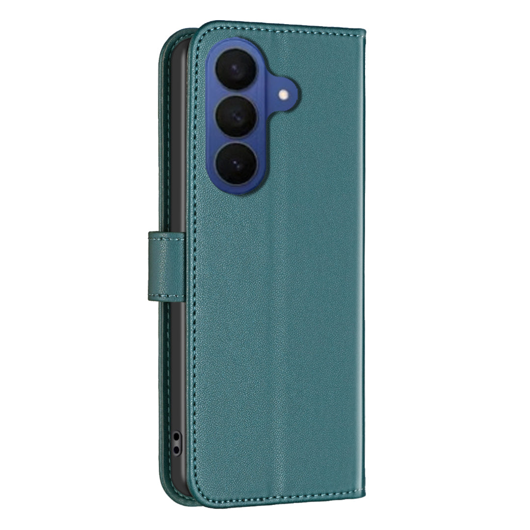 For Samsung Galaxy A57 5G Phone Case BINFEN COLOR BF17 Wallet Folio Flip Leather Cover - Green
