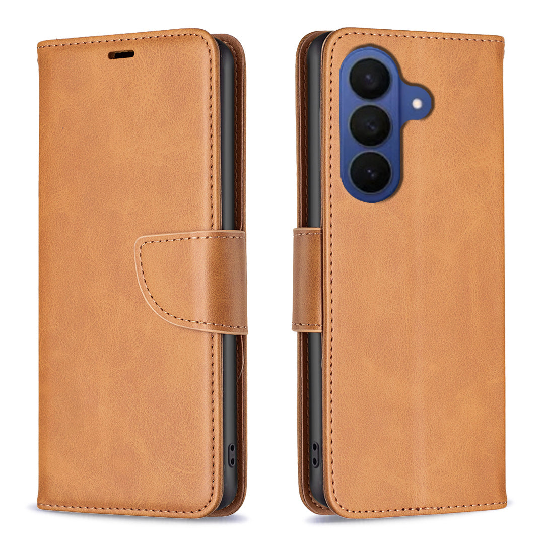For Samsung Galaxy A57 5G Case Shockproof PU Leather Cover with Wallet Card Slots - Yellow