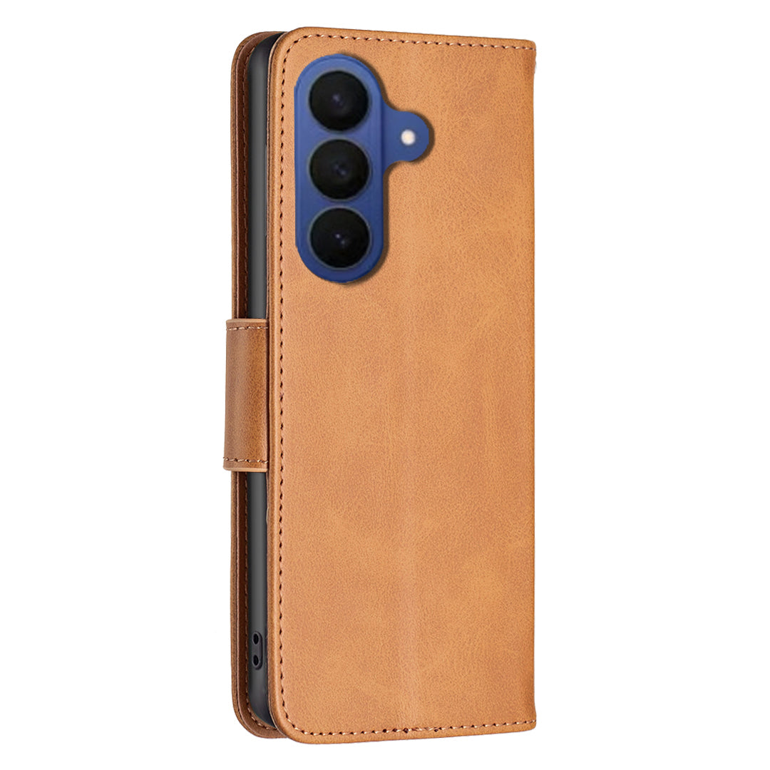 For Samsung Galaxy A57 5G Case Shockproof PU Leather Cover with Wallet Card Slots - Yellow