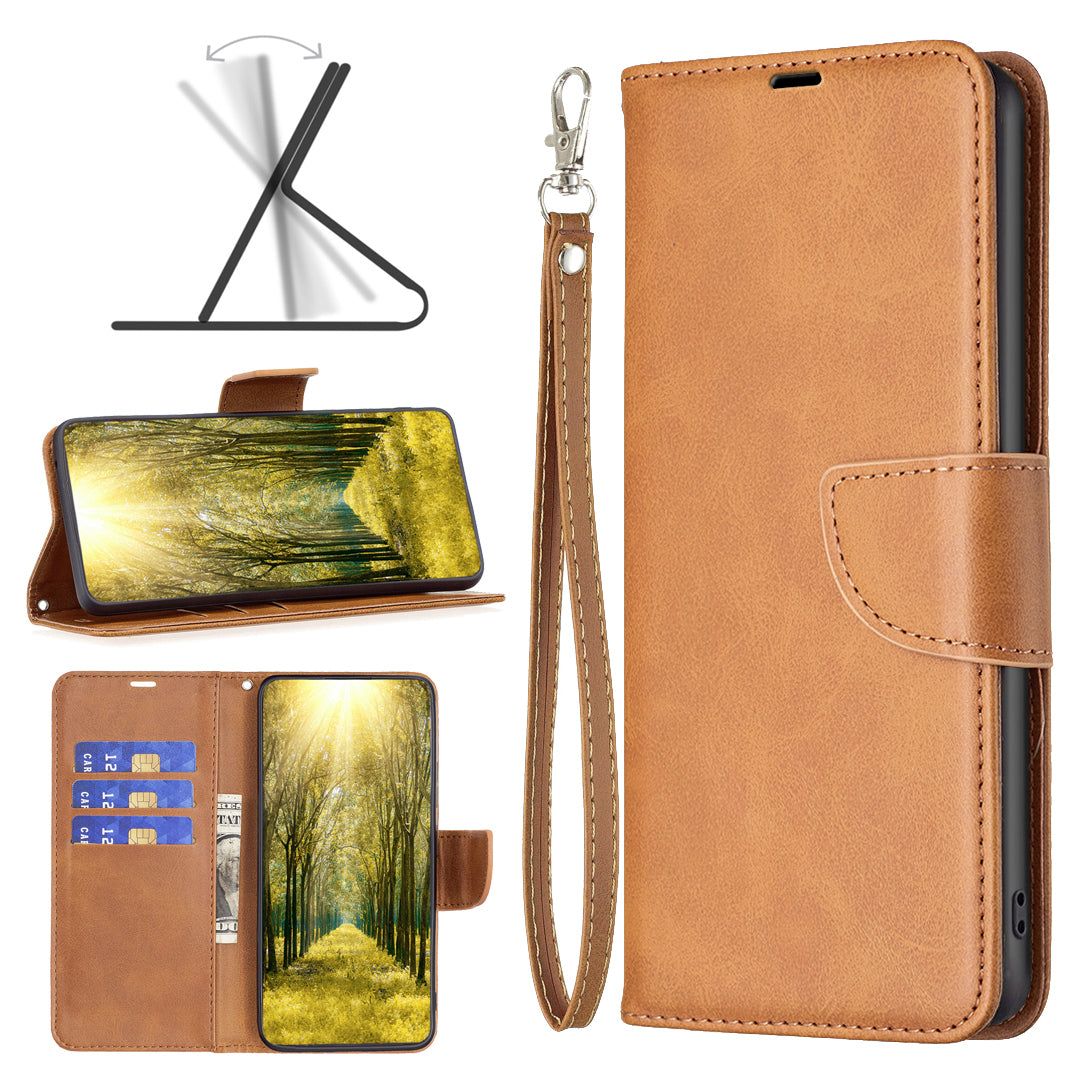 For Samsung Galaxy A57 5G Case Shockproof PU Leather Cover with Wallet Card Slots - Yellow