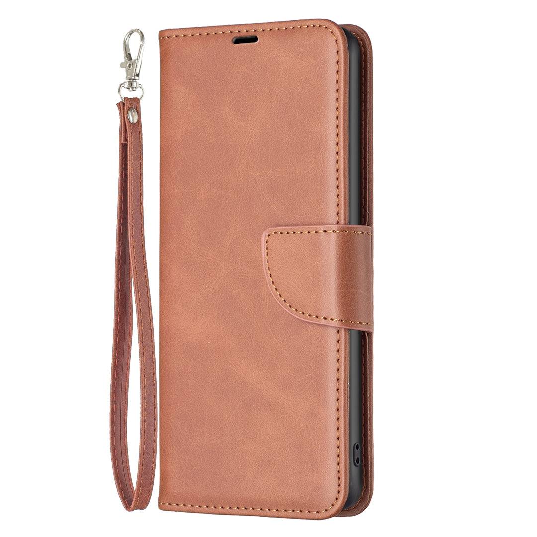 For Samsung Galaxy A57 5G Case Shockproof PU Leather Cover with Wallet Card Slots - Brown