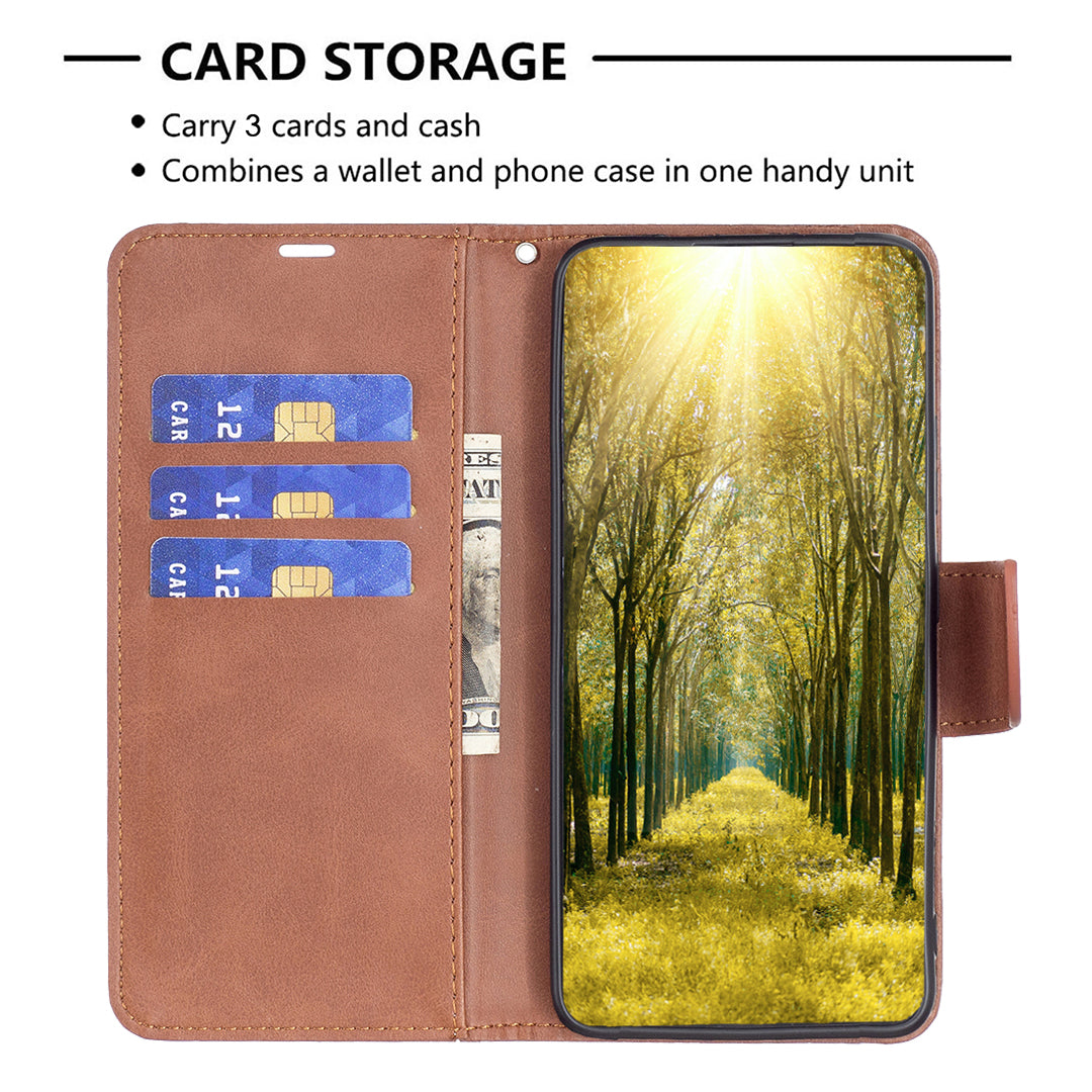 For Samsung Galaxy A57 5G Case Shockproof PU Leather Cover with Wallet Card Slots - Brown