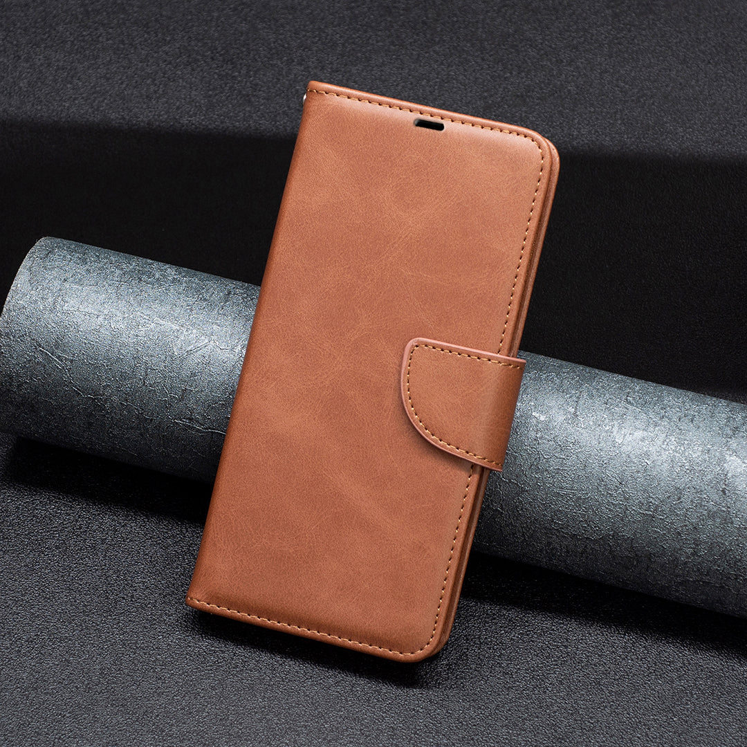 For Samsung Galaxy A57 5G Case Shockproof PU Leather Cover with Wallet Card Slots - Brown
