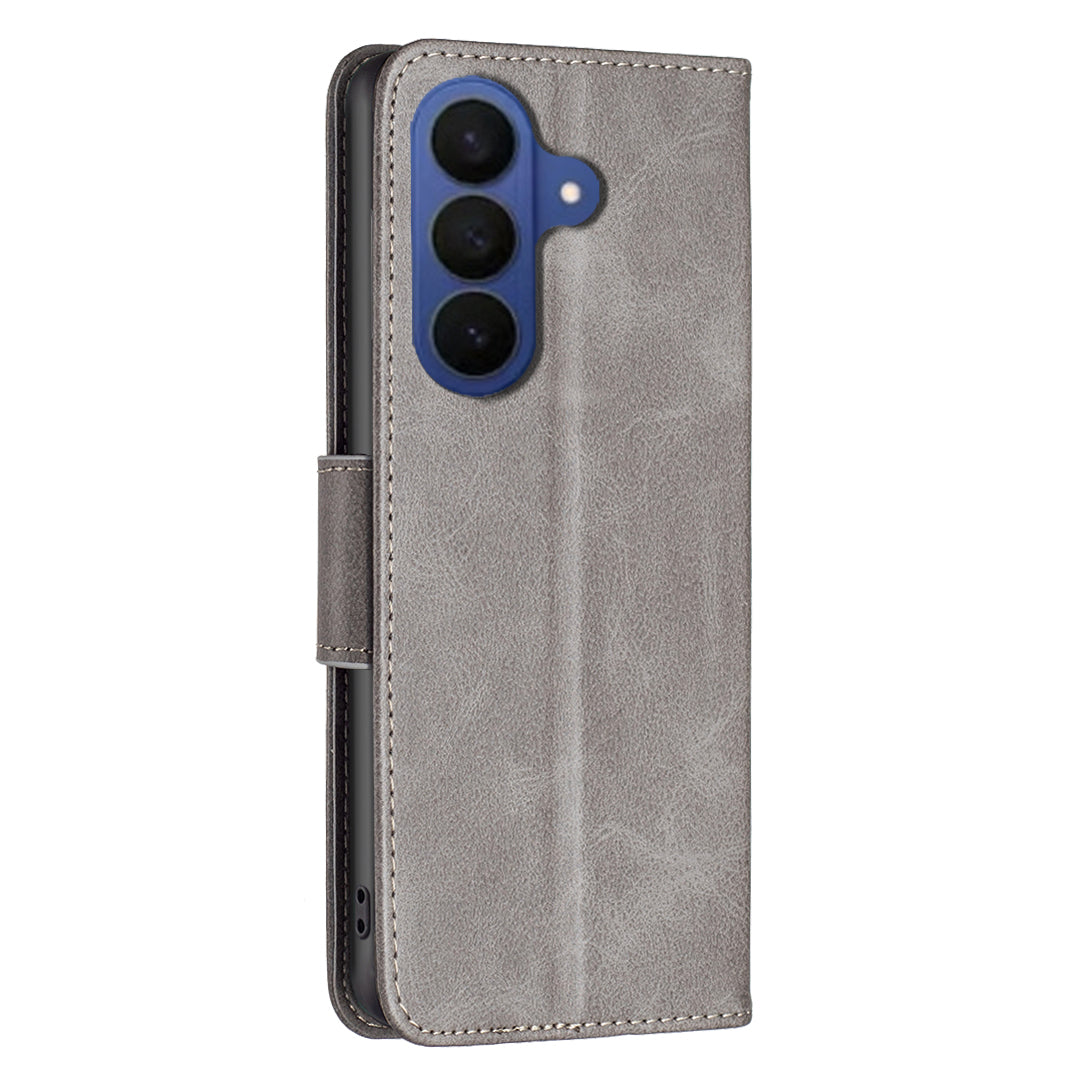 For Samsung Galaxy A57 5G Case Shockproof PU Leather Cover with Wallet Card Slots - Grey