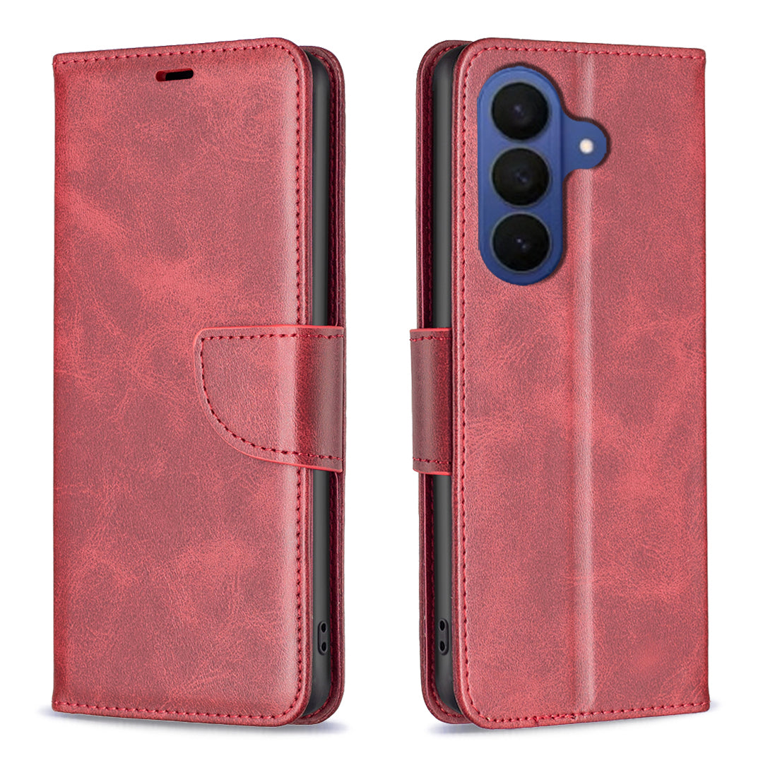 For Samsung Galaxy A57 5G Case Shockproof PU Leather Cover with Wallet Card Slots - Red