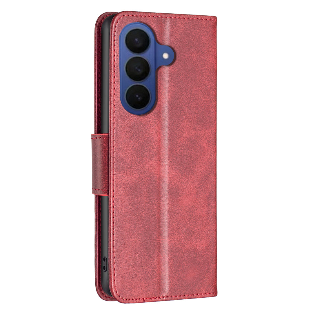 For Samsung Galaxy A57 5G Case Shockproof PU Leather Cover with Wallet Card Slots - Red