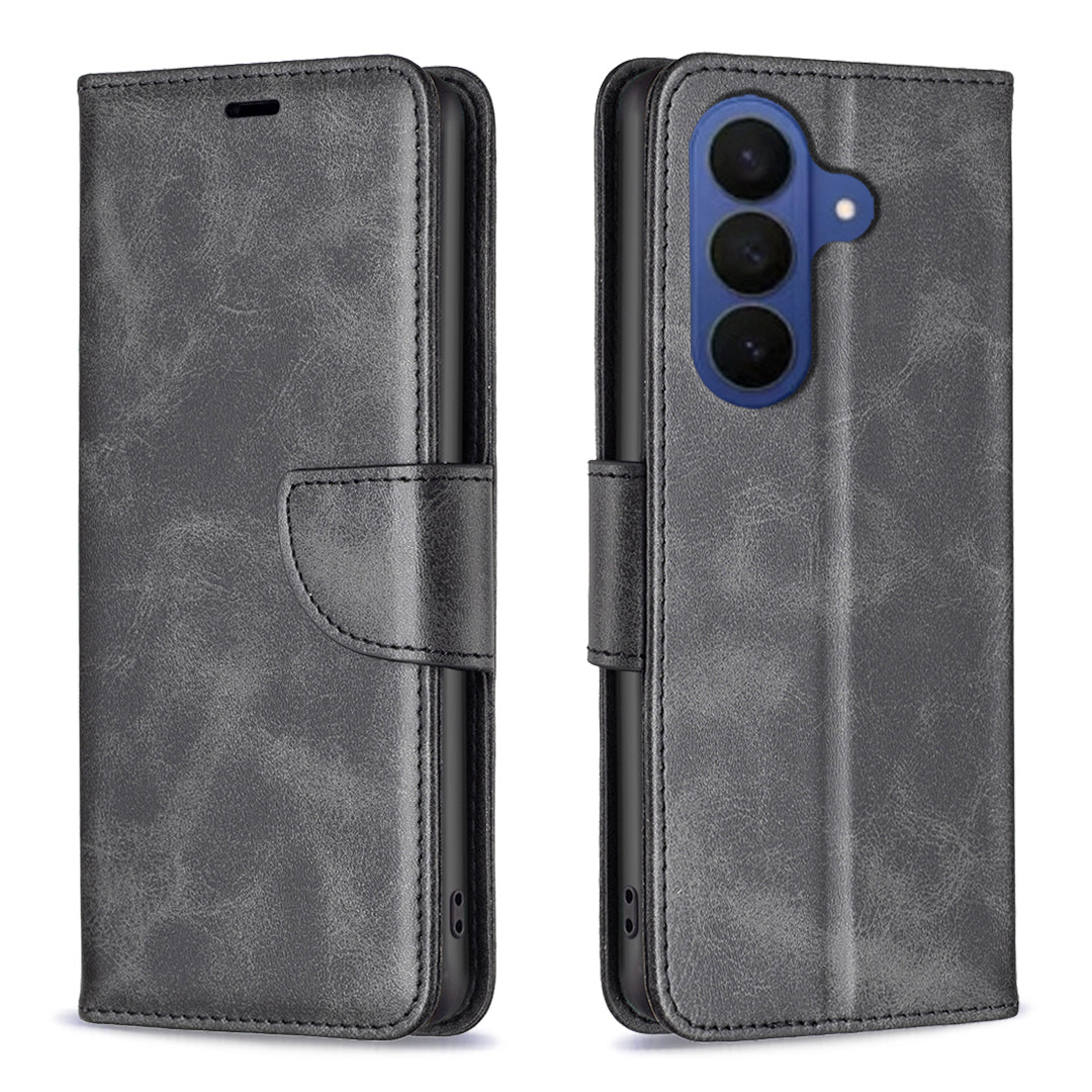For Samsung Galaxy A57 5G Case Shockproof PU Leather Cover with Wallet Card Slots - Black