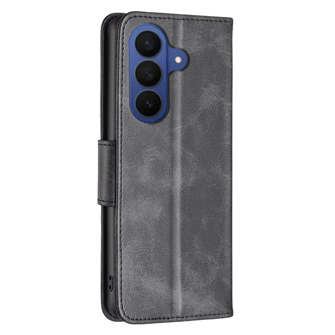 For Samsung Galaxy A57 5G Case Shockproof PU Leather Cover with Wallet Card Slots - Black