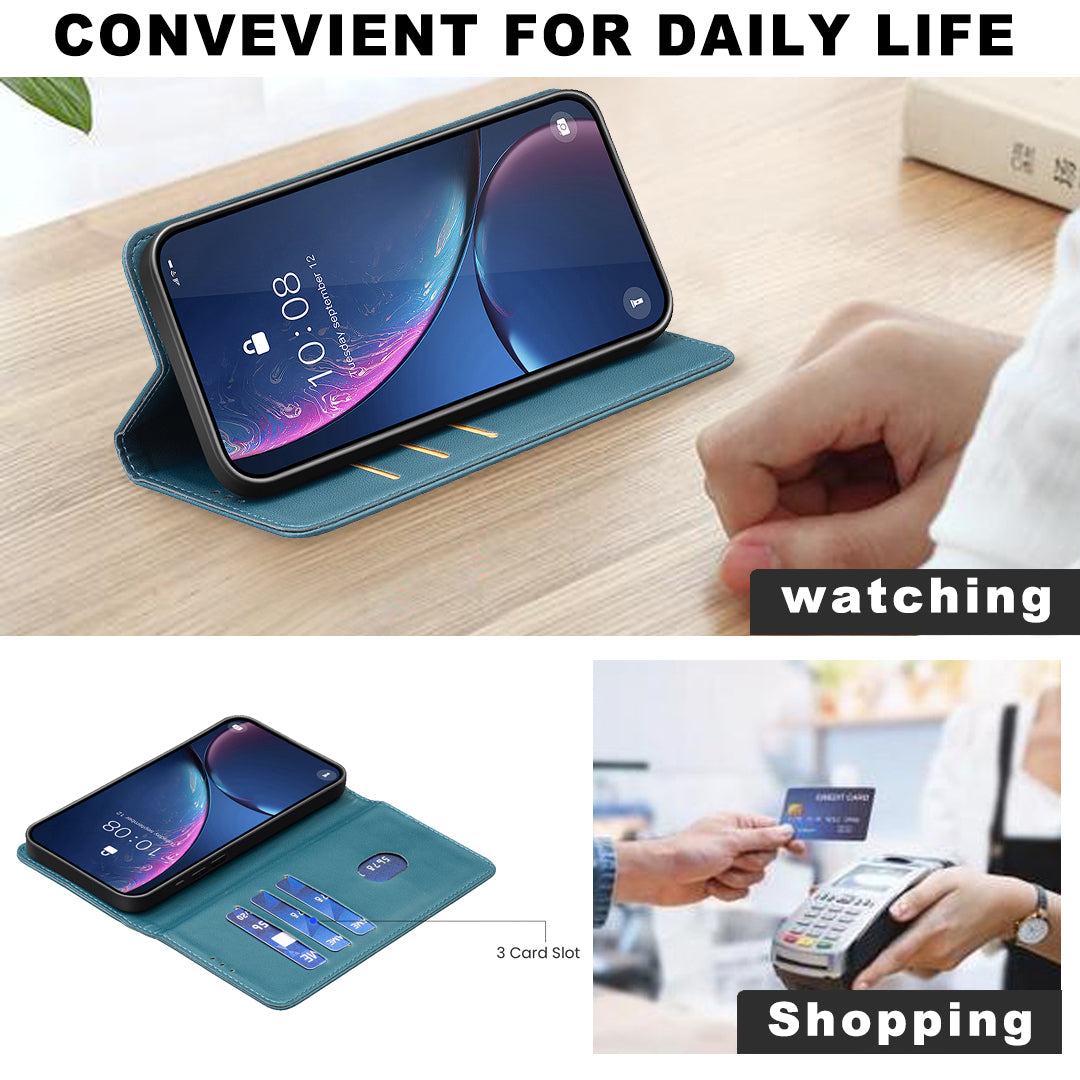 For Samsung Galaxy A57 5G Leather Case BINFEN COLOR BF18 Phone Stand Cover with Card Slots - Green