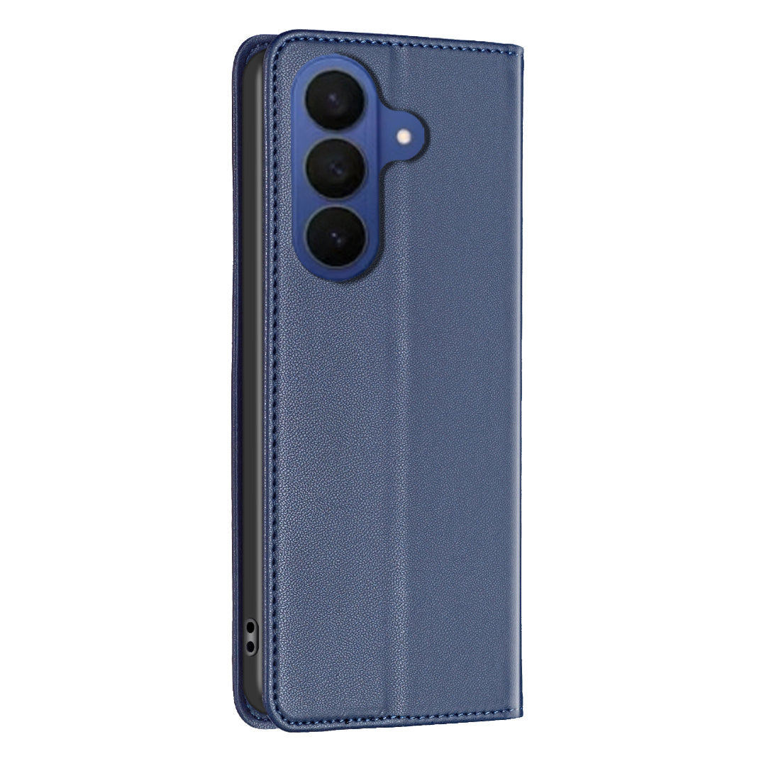 For Samsung Galaxy A57 5G Leather Case BINFEN COLOR BF18 Phone Stand Cover with Card Slots - Blue